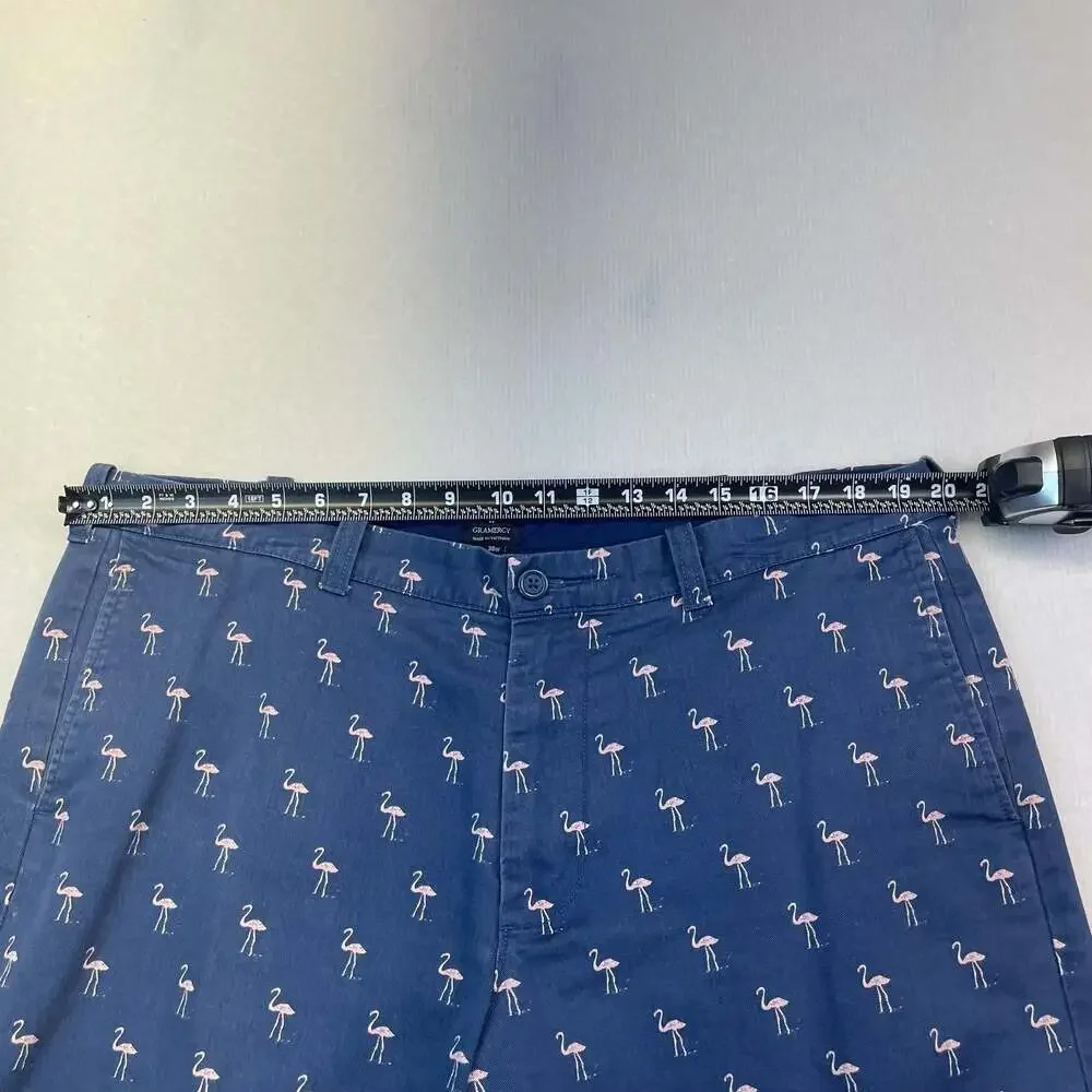 J. Crew Gramercy Mens Flamingo Print Chino Shorts Size 38 W 9” L
